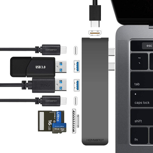 Usb C Hub Macbook Pro Hdmi, Homespot Usb Hub De Aluminio