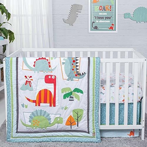 Trend Lab Dinosaur Roar Juego De Cama De Cuna De 3 Piezas, M