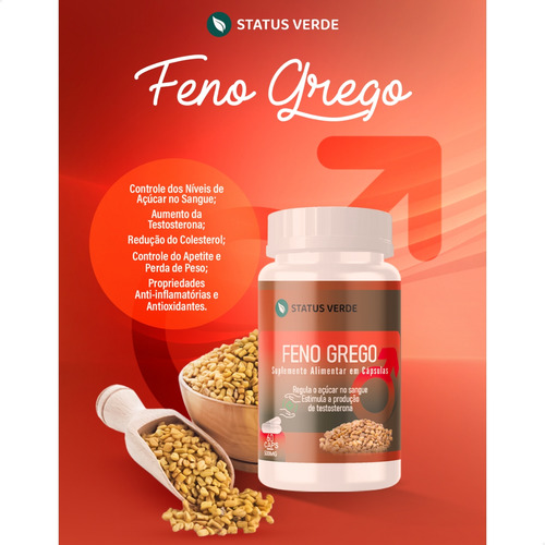 Feno Grego 100% Puro Status Verde 120 Cápsulas De 500mg - Status Verde
