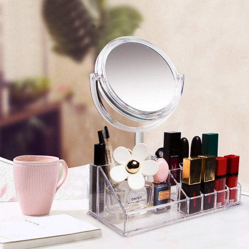 Imagen 5 de 7 de Organizador Acrílico Cosméticos Espejo Removible Maquillaje