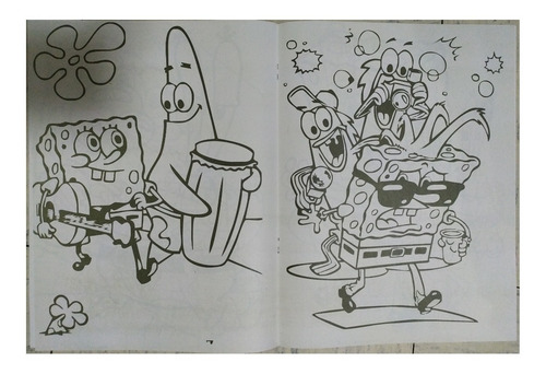 Bob Esponja Patricio Paq 10 Libros Colorear Iluminar Nickjr