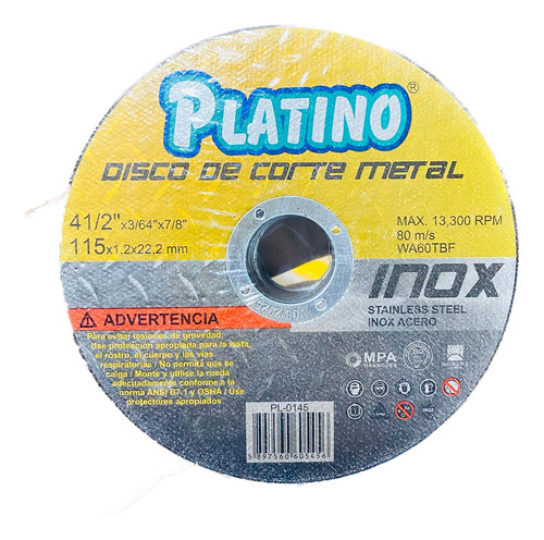 Disco De Corte Metal 4 Pulgadas Set X 25 Unid