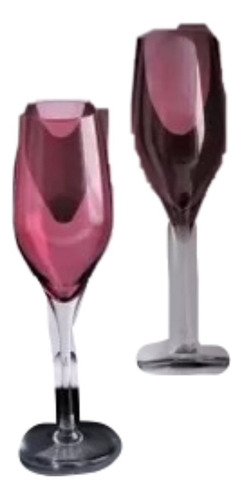 Copa De Cristal Para Champagne Violeta X2