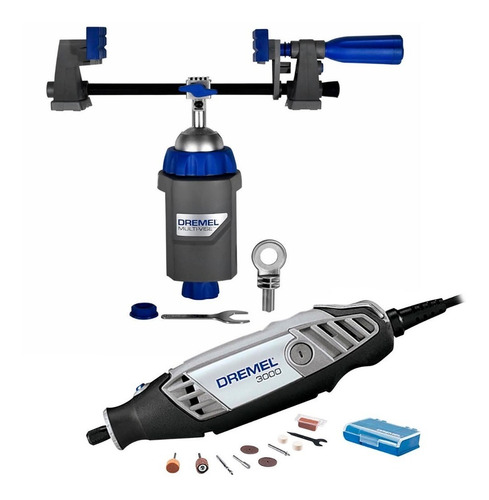 Dremel 3000 Mototool + Prensa De Banco Multi-vise + 10 Acc