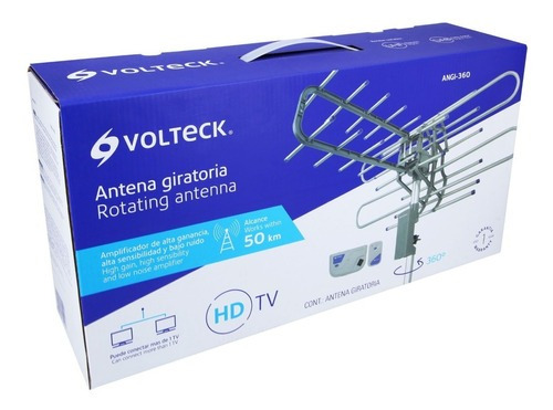 Antena Tv Digital Hd Giratoria Para Exterior Uhf Control