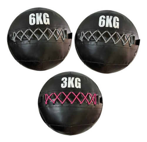 Set Pelotas Sin Pique 6kg X2 + 3kg Medicine Ball Crossfit