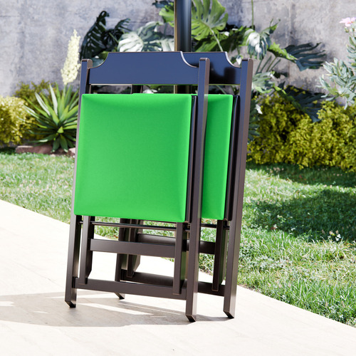 Conjunto De Jantar Mesa Retangular 120x70 Com 4 Cadeiras Estofada Para Barzinho Lanchonete E Restaurante Cor Verde