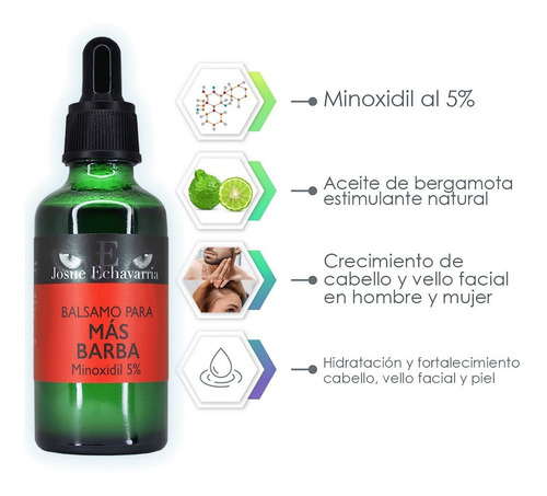 Balsamo Minoxidil 5% Con Bergamota 50ml Y Gel Fijador 60g