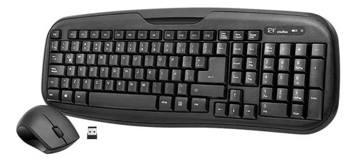 Teclado Más Mouse, Ratón Inalambrico Mouse Negro Teclado Negro