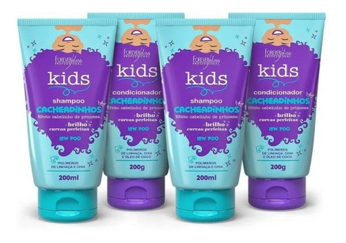 Imagem 1 de 6 de Kit Kids 2 Shampoos E Condicionadores Cachinhos Forever Liss