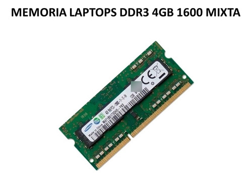 Memoria Para Laptop Ddr3 4gb 1600 Mixta