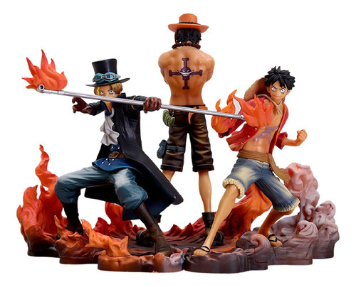 Imagen 2 de 6 de Figuras One Piece Monkey D Luffy Portgas Ace Sabo Anime Set