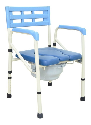 Silla Con Cómodo Sanitario Plegable Acolchada Sin Ruedas