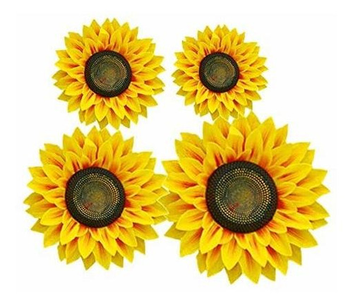 Calcomanías De Pared De Girasol 3d - 4 Piezas En 8incn - 10i