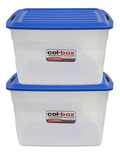Cajas Plastica Organizadora Colbox 34 Lts X2 Colombraro