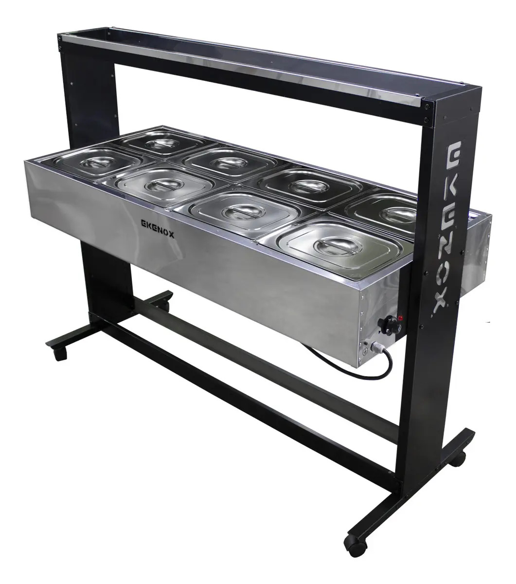 Buffet Rechaud Self Service Balcão Carro Termico 8 Cubas Quentes Ekenox