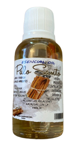 Aceite Esencial De Palo Santo, Aroma Sagrado Del Peru 30ml