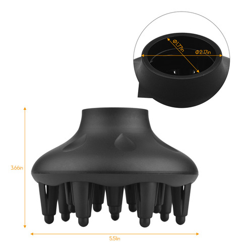 Difusor Universal Para Cabello Rizado, Se Adapta A Una Boqui
