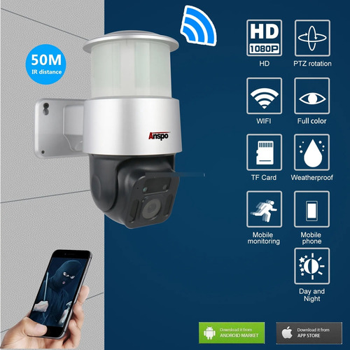 Camara De Seguridad Con Luz De Jardin 2mp Asp-ty0413-200wf