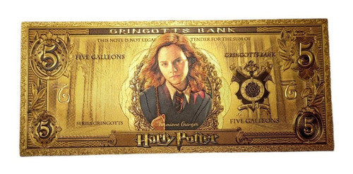 Billete Mágico Oro Harry Potter Bank Hogwarts Regalo Fan