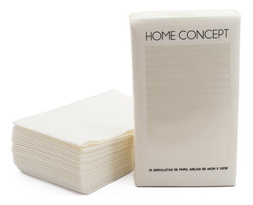 Pack X25 Servilletas Home Concept Símil Tela White Color Blanco