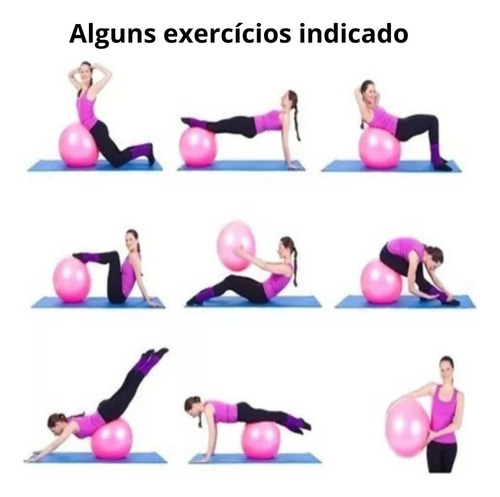 Bola Suíça 55cm Yoga Pilates Ginástica Exercício Treinamento Cor Bola Rosa Inflável Para Exercícios 55 Cm