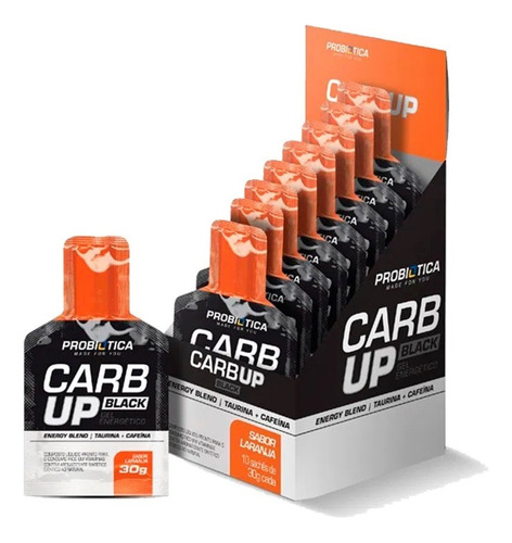 4 Caixas Carb Up Black Gel 10un/30g - Probiótica Sabor Laranja