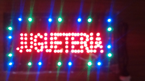 Cartel Led Fotocopia Abierto Libreria 25x50 Nacional Color Rgb