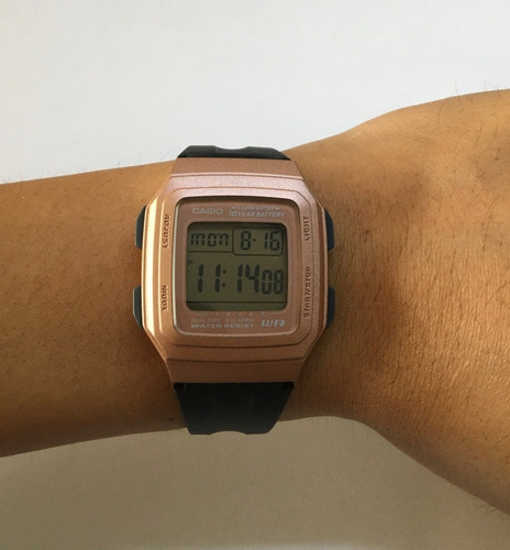 Relógio Casio Feminino Digital F-201wam 5av Vintage Rose
