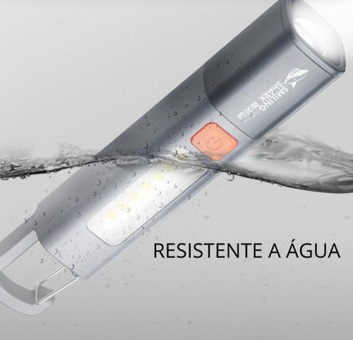 Mini Lanterna Led Recarregável Com Gancho Camping Usb