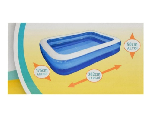 Alberca Inflable Grande Play Day( 1.75 M X 2.62 M X 50 Cm )