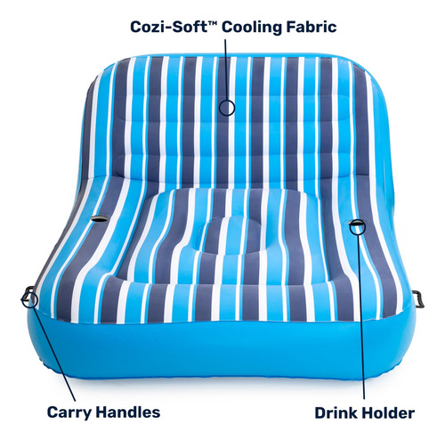 Silla Flotante De Piscina Para 2 Personas Azul Marino/blanco
