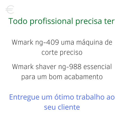 Máquina De Corte Profissional E Shaver Wmark Acabamento