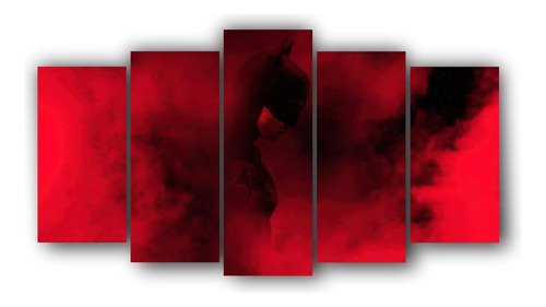 Set De 5 Cuadros Decorativo Canvas Batman Rojo 13