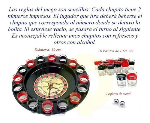 Juego Ruleta Shot De Tragos Fiesta Diversión Nuevo Lince
