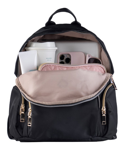 Mochilas Mujer Juveniles, Backpack Tipo Bolsa Dama Luckyly Color Negro