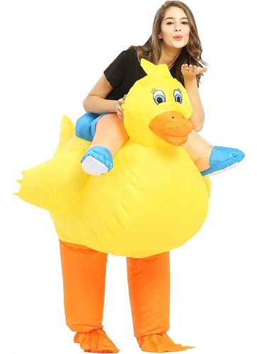 Disfraz Inflable De Pato Amarillo Para Adulto Talla Única