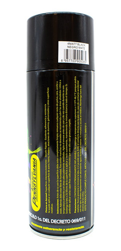 Imagen 3 de 9 de Pintura En Aerosol 400ml Negro Mate Pennsylvania