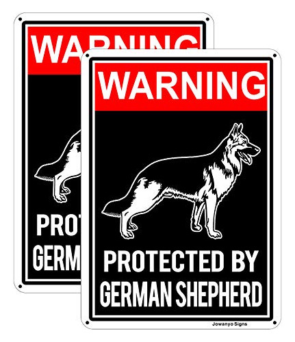 Señal De Advertencia Para Perros «protected By German Shephe