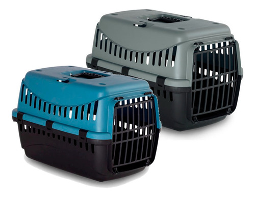 Transportadora Jaula Canil Perros Cachorros Gatos Gipsy Xs Diseño Negro / Gris