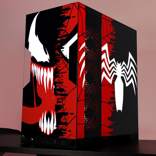 Gabinete Gamer Xtreme Pc Gaming Venom V2 Edition Media Torre Atx 5 Fan Usb-c Cristal Templado Argb Negro