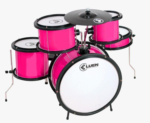 Bateria Acústica Infantil Luen Pop Kids. Reforçado. Cores