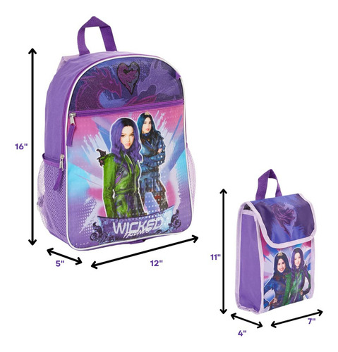 Disney Descendientes Mal Y Evie Mochila Para Niños, 16 PuLG