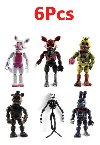 Kit 6 Bonecos Cinco Noites No Freddy's Articulados