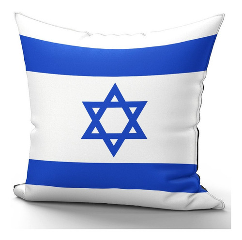 Imagem 1 de 2 de Capa De Almofada 45x45 Cm Bandeira Israel