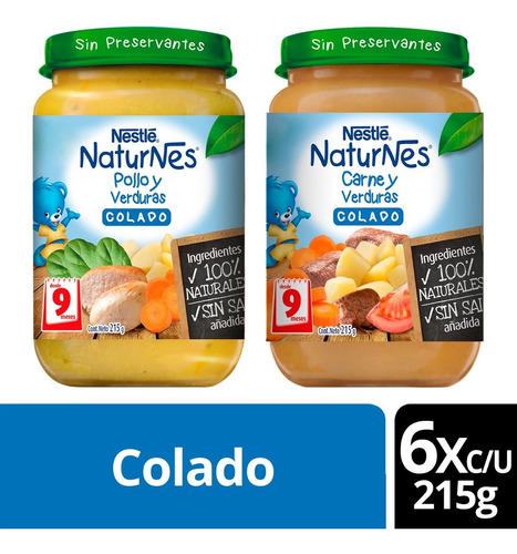 Colado Nestlé® Naturnes® Pollo Y Carne Frasco 215g X12
