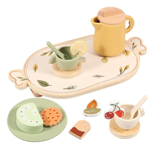 Juego De Té Para Niños, Juego De Té De Silicona Y Madera