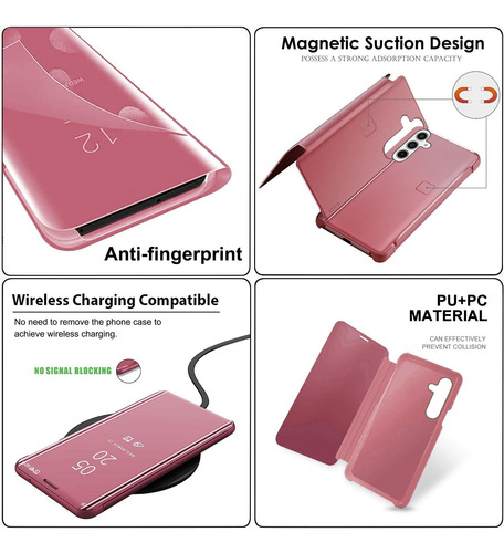 Funda Para Samsung S25 Ultra Clear View + Vidrio Full 9d Rosa
