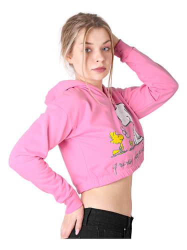 Sudadera Mujer Moda Con Capucha Rosa Peanuts 58204868