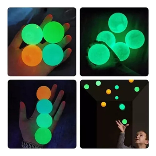 / Bolas De Luz Nocturna Juguete Pegajoso Topo 4 Pcs